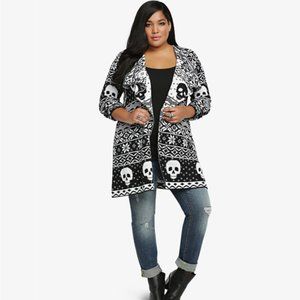 Torrid Skull Open Front Waterfall Cardigan